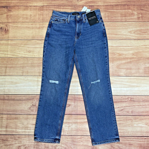 Banana Republic Denim - Banana Republic Womens Jeans Size 27 High Rise Straight Ankle Denim Cotton Blend